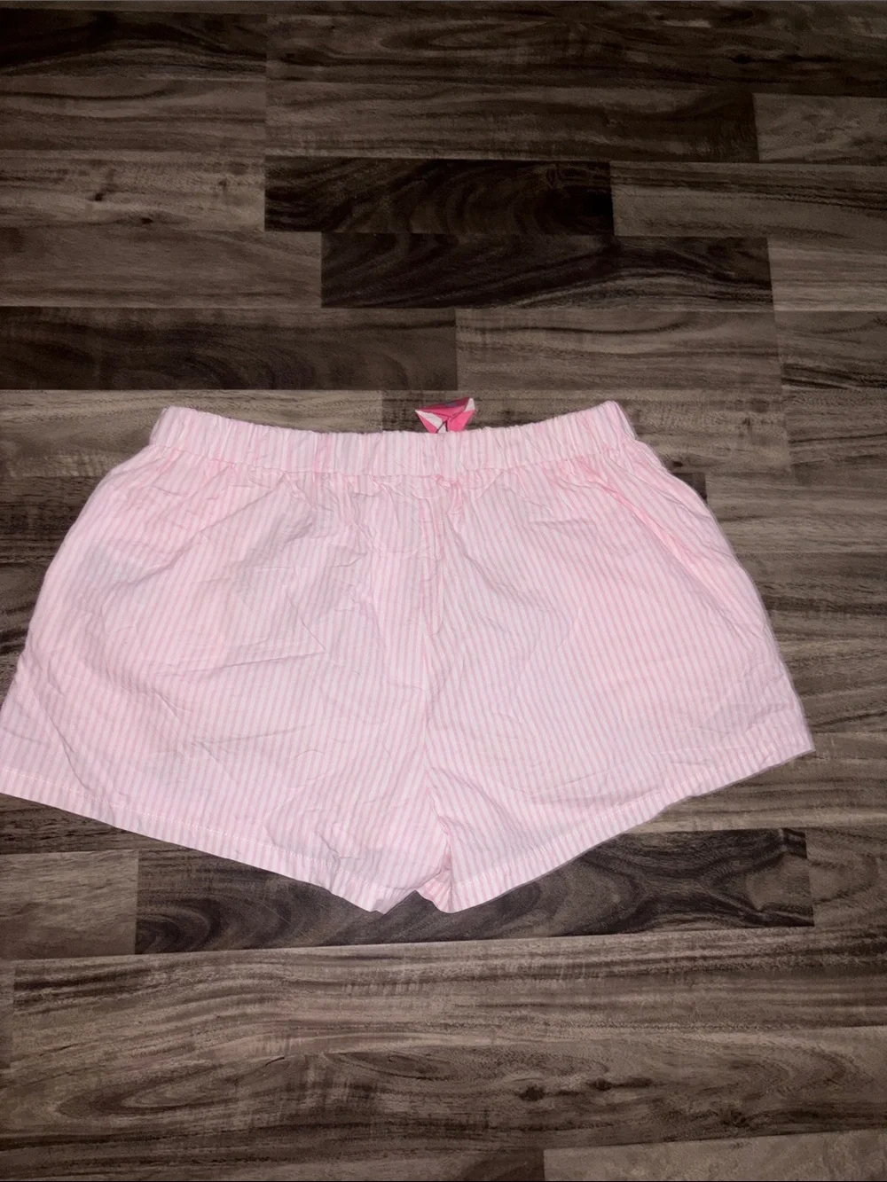 Edikted Light Pink Striped Cotton Sleep Shorts